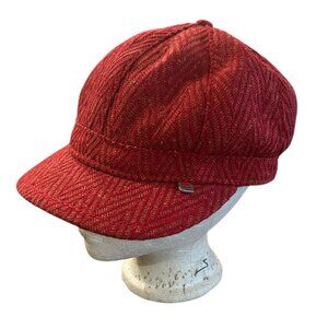 Pistil‎ Red Wool Blend Cabbie Hat Lined Textured Newsboy Cap Warm Winter Beret